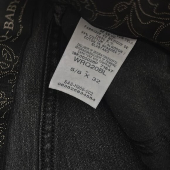 Wrangler Q-Baby 5/6 x 30 Black Straight Leg Jeans - Picture 4 of 11